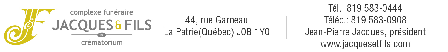 (Nécro) CENTRE FUN. JACQUES & FILS - LA PATRIE