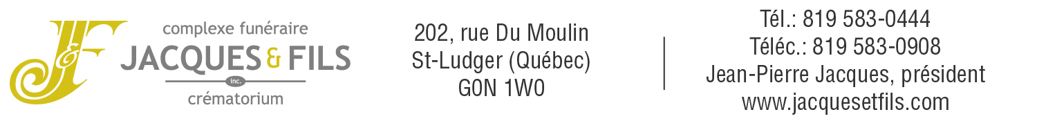 (Nécro) CENTRE FUN. JACQUES & FILS - ST-LUDGER