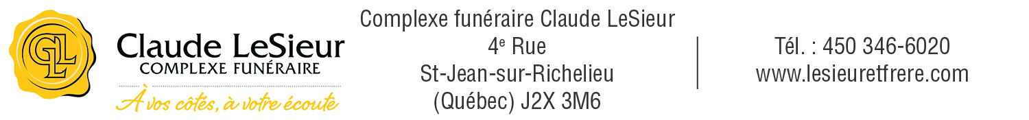 (Nécro) COMPLEXE FUNÉRAIRE CLAUDE LESIEUR