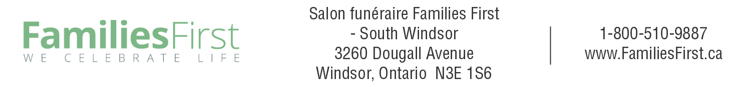 (Nécro) FAMILIES FIRST FUNERAL HOME - SOUTH WIN 