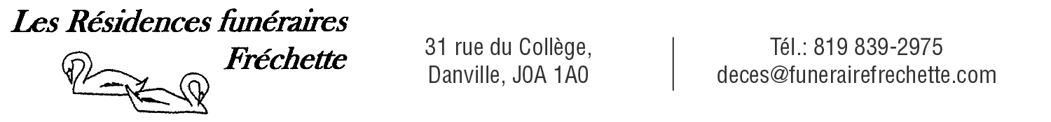 (Nécro) RÉS. FUN. FRÉCHETTE - DANVILLE