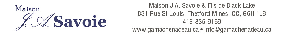 (Nécro) MAISON J.A. SAVOIE & FILS DE BLACK LAKE