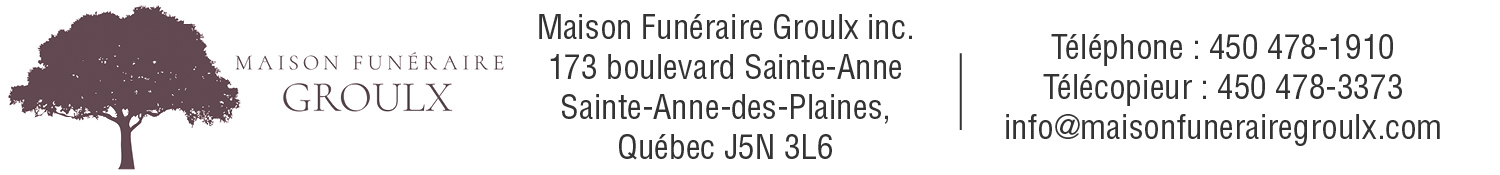 (Nécro) MAISON FUNÉRAIRE GROULX INC. 