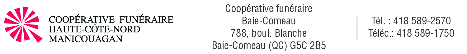 (Nécro) COOP. FUN. HAUTE-CÔTE-NORD-BAIE-COMEAU